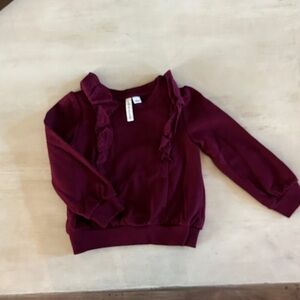 Janie and Jack Burgundy Ruffle Sweater